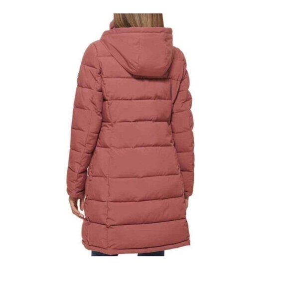 Andrew Marc Women's Hooded Long Stretch Parka Jacket Terra Rose 2X NWT - Picture 3 of 4